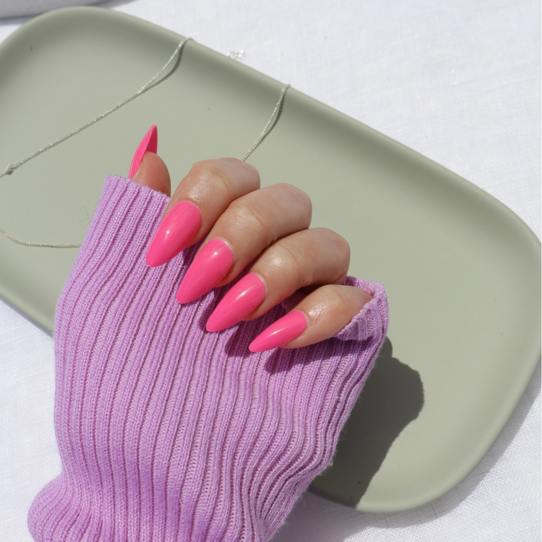 Fuchsia Funhouse in Medium Almond