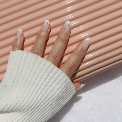 Sweet Cherry French Tip in Short Round