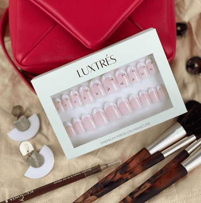 Sweet Cherry French Tip in Short Round