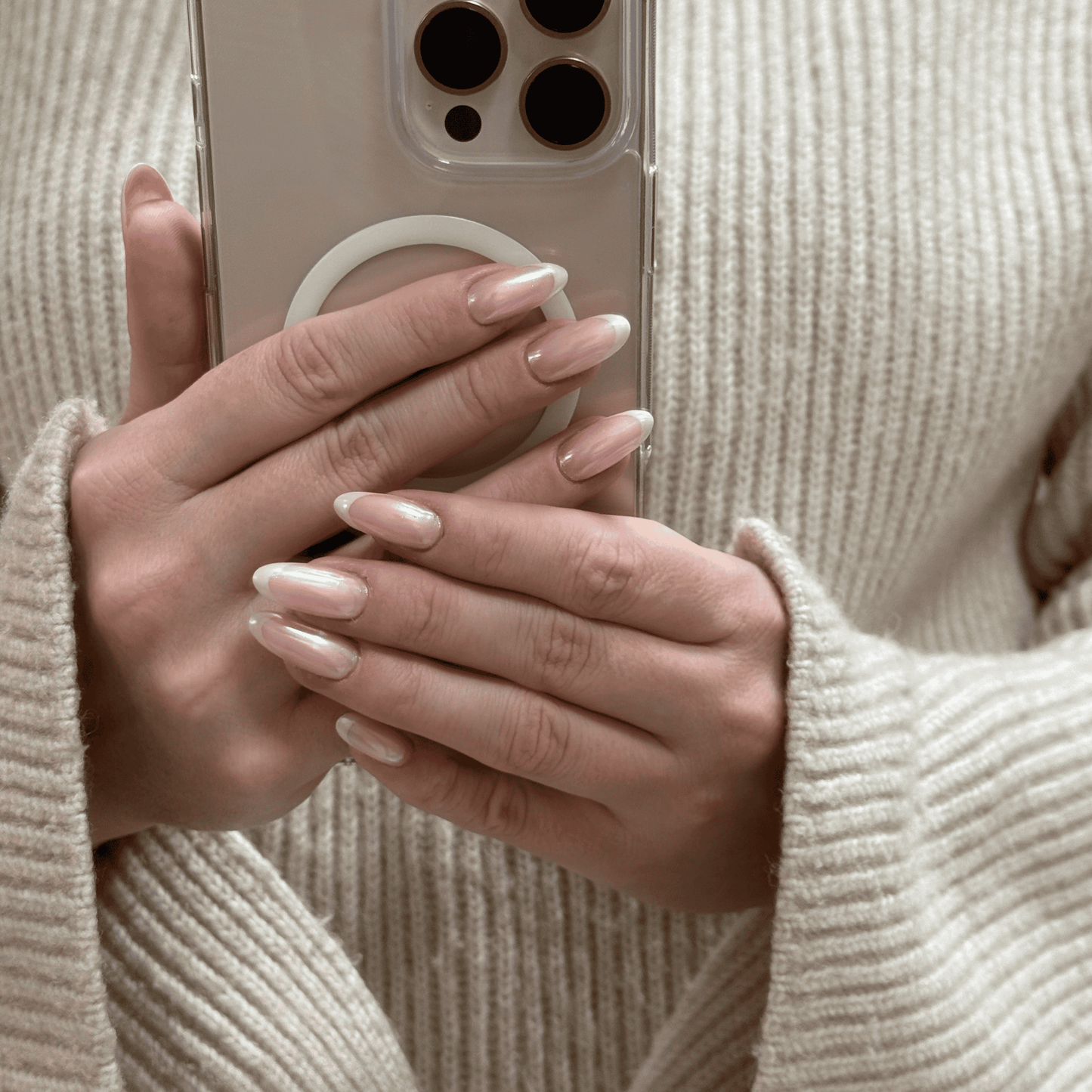 French Nude Chrome in Medium Almond